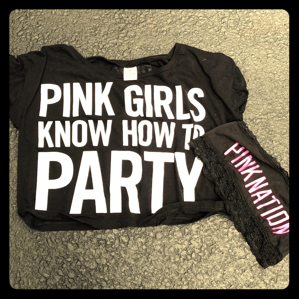 PINK Tshirt and bralette